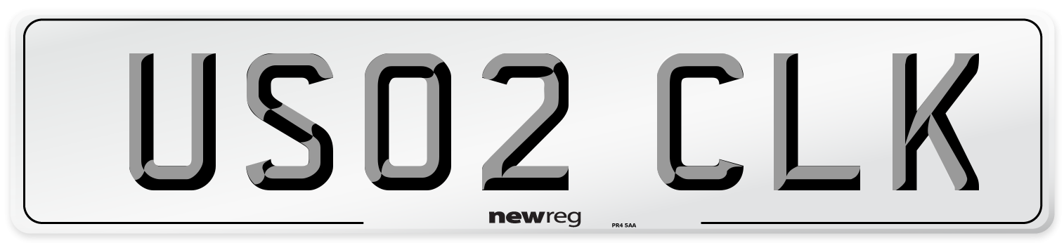 US02 CLK Number Plate from New Reg
